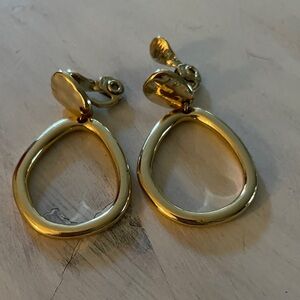 Gold-Tone Open Drop Clip-On Earrings